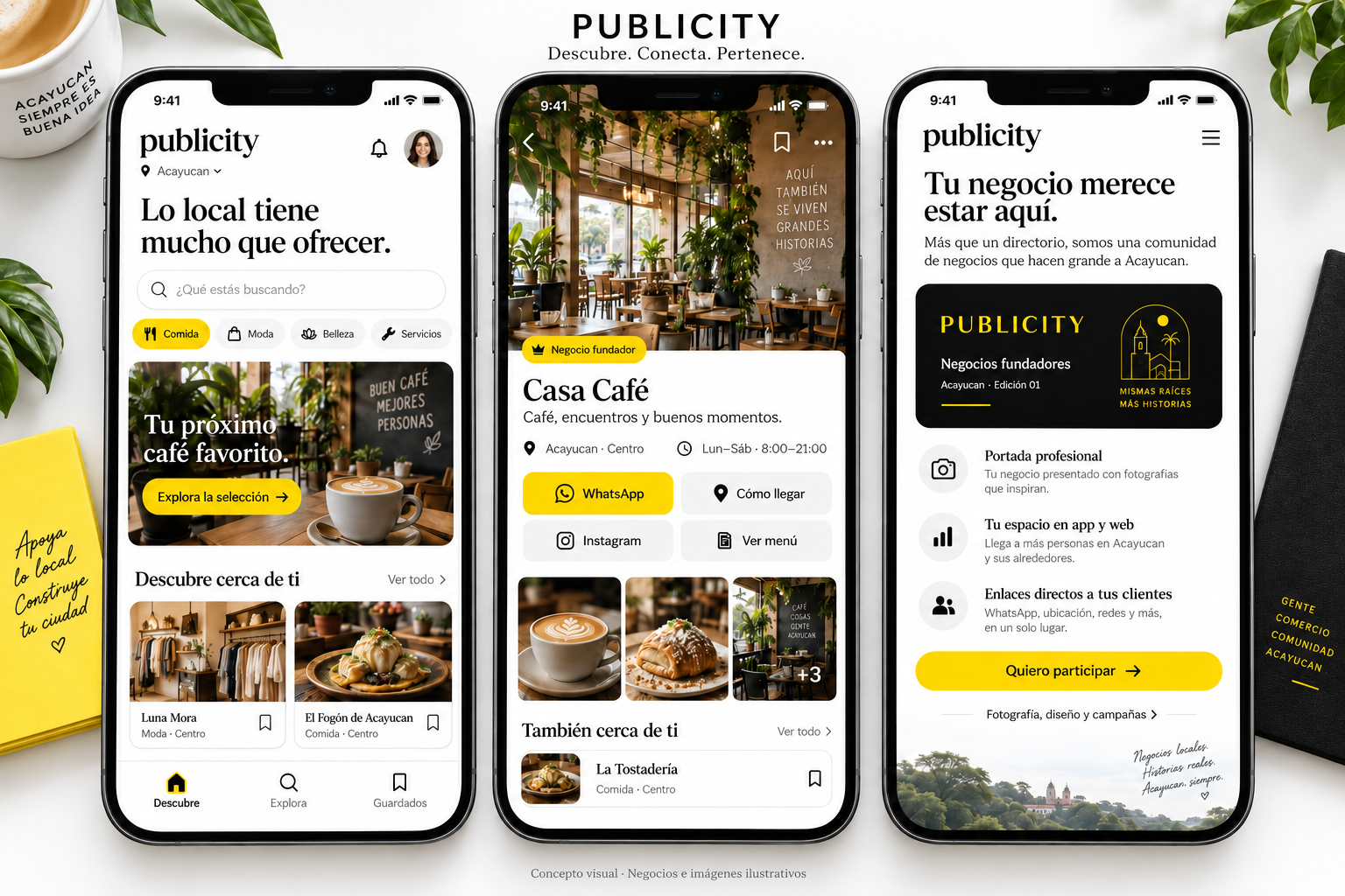 Concepto visual de la plataforma Publicity
